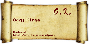 Odry Kinga névjegykártya